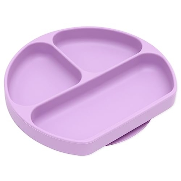 Bumkins Toddler and Baby Suction Plate, Durable Silicone Grip Dish for Independent Eating