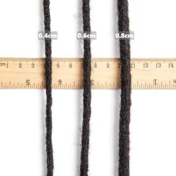 Teresa 0.8cm & 0.6cm & 0.4cm & 0.2cm Width 6-18 Inch 10, 20, 40, 70, 100 strands 100% Human Hair Dreadlock Extensions Men/Women,Full Handmade Permanent Human Loc Extensions Bundles(0.8cm,6 Inch)