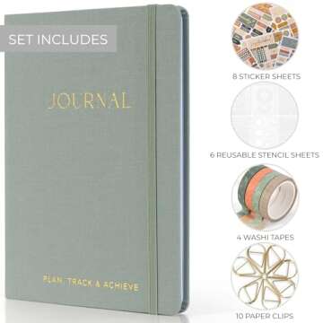 ZICOTO Ultimate Journaling Kit with Notebook Stencils and Stickers