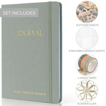 ZICOTO Ultimate Journaling Kit with Notebook Stencils and Stickers
