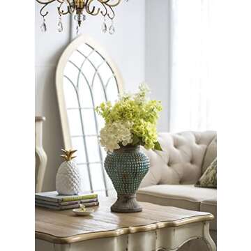 White & Gold Ceramic Pineapple Container with Lid