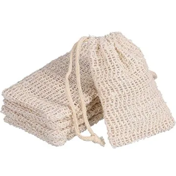BBTO 5 Pieces Soap Saver Bag Natural Sisal Exfoliating Soap Pouch for Foaming and Drying The Soap Ba...