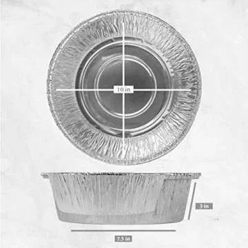 PLASTICPRO 10'' Inch Round Deep Tin Foil Pans Disposable Aluminum, Freezer & Oven Safe - For Baking,...