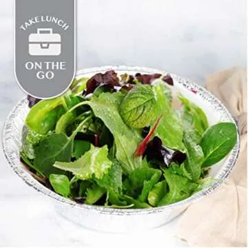 PLASTICPRO 10'' Inch Round Deep Tin Foil Pans Disposable Aluminum, Freezer & Oven Safe - For Baking, Cooking, Storage, Roasting, & Reheating, Pack of 10