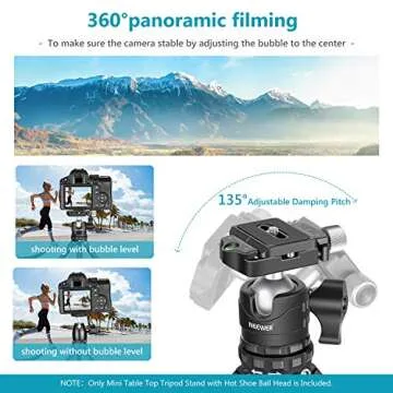 NEEWER Mini Tripod for Camera, Compact Desktop Tripod with 360° Low Profile Ball Head, 1/4" Arca Type QR Plate for DSLR Action Camera Phone Holder for Stream Travel Vlogging, Max Load 17.6lb/8kg
