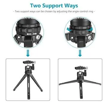 NEEWER Mini Tripod for Camera, Compact Desktop Tripod with 360° Low Profile Ball Head, 1/4" Arca Type QR Plate for DSLR Action Camera Phone Holder for Stream Travel Vlogging, Max Load 17.6lb/8kg