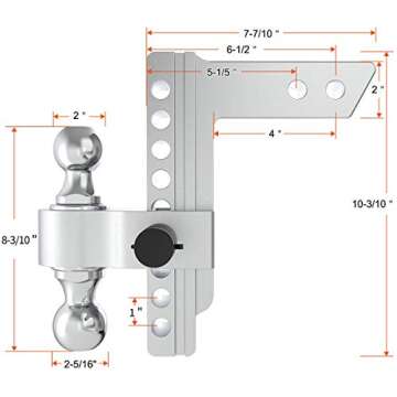 Versatile YITAMOTOR Adjustable Trailer Hitch with Dual Balls