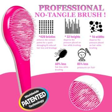 Ultra-Soft Detangler Brush - Reduce Hair Loss for Wet or Dry Hair - Quick & Easy Detangling for Wome...