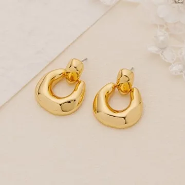 Stylish Gold Dangle Earrings for Women - HESSAWELL