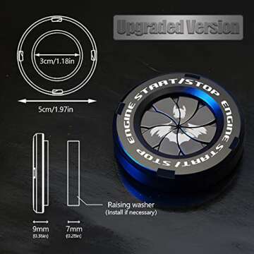 Tybasthe Rotary Push Start Button Cover, Bat Man Car Accessories Engine Start Stop Button Cover, Car...