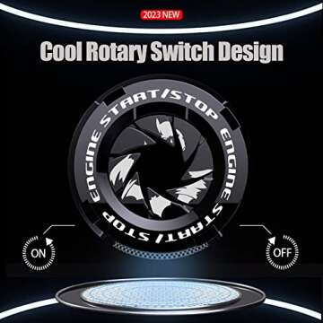 Tybasthe Rotary Push Start Button Cover, Bat Man Car Accessories Engine Start Stop Button Cover, Car Stickers Interior Decor, Motorcycle Ignition Key Switch Cover, Black