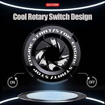 Tybasthe Rotary Push Start Button Cover, Bat Man Car Accessories Engine Start Stop Button Cover, Car Stickers Interior Decor, Motorcycle Ignition Key Switch Cover, Black