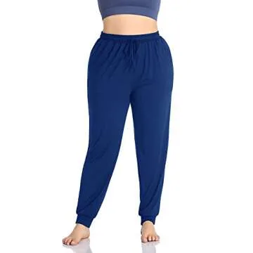 ZERDOCEAN Women's Plus Size Casual Lounge Yoga Pants Comfy Relaxed Joggers Pants Drawstring with Poc...