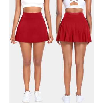 Pleated Tennis Skirts for Women with Pockets Shorts Athletic Golf Skorts Running Workout Sports Acti...
