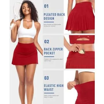Pleated Tennis Skirts with Pockets for Women Activewear