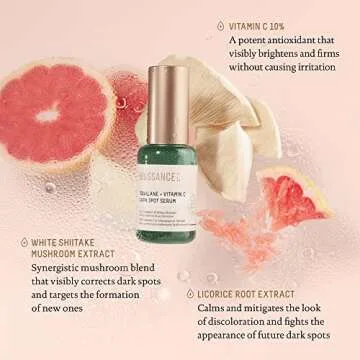 Biossance Squalane + Vitamin C Dark Spot Serum. Powerful, Lightweight Serum with 10% Vitamin C to Brighten Skin, Fade Dark Spots, Reduce Pigmentation and Prevent Discoloration (1.01 ounces)