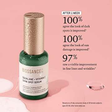 Biossance Squalane + Vitamin C Dark Spot Serum. Powerful, Lightweight Serum with 10% Vitamin C to Brighten Skin, Fade Dark Spots, Reduce Pigmentation and Prevent Discoloration (1.01 ounces)