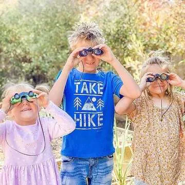 Kicko Pack of 12 Binoculars Toy for Kids - 3.5"x5" Kids Binoculars for Bird Watching and Jungle Pretend Play - Forest Guard Costume - Safari Party Favors and Educational Adventure Gifts for Children