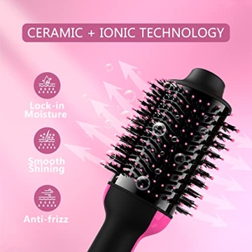 4-in-1 Hair Dryer Brush for All Hair Types with Ceramic Barrel