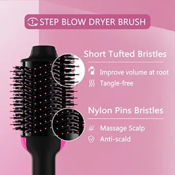 4-in-1 Hair Dryer Brush for All Hair Types with Ceramic Barrel