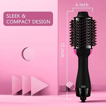 4-in-1 Hair Dryer Brush for All Hair Types with Ceramic Barrel