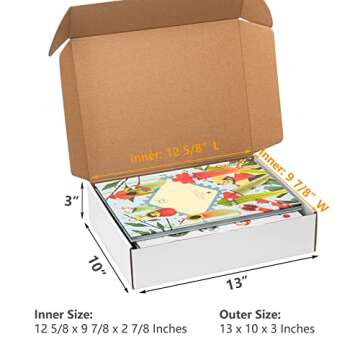 Timirog Shipping Boxes 13x10x3 Inches 20 Pack White Corrugated Cardboard Mailing Box for Small Busin...