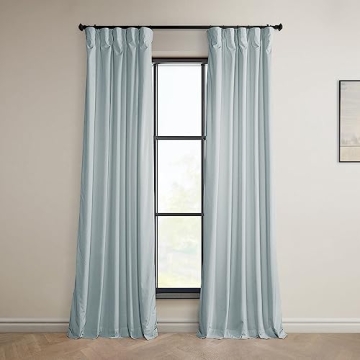HPD Half Price Drapes Heritage Plush Velvet Curtains 96 Inches Long Room Darkening Curtains for Bedr...