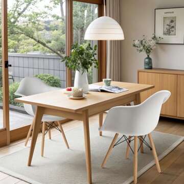 CangLong Natural Wood Legs Mid Century Modern Molded Shell Lounge Plastic Arm Chair for Living, Bedr...