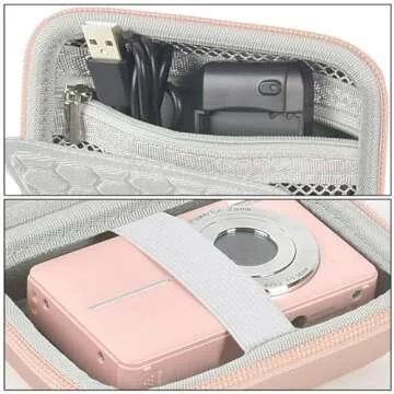 Digital Camera Case Compatible with Yifecial/for EROOLU/for VAHOIALD/for Kaisoon/for Kodak Pixpro/for Canon PowerShot ELPH 180 190/ for Sony DSCW800 DSCW830 Digital Cameras for Travel (Rose Gold)