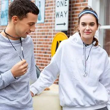 URIZONS 3.5mm Jack in-Ear Wired Headphones for Kids Earbuds with Built-in Microphone Noise Isolating Tangle-Free Cord Heavy bass Remote for iPhone, iPad, Mac Fabric Braided Wristband Bracelet