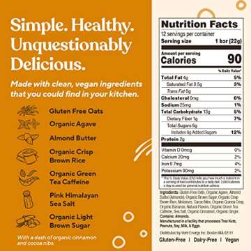 Verb Choc Chip Banana Bread Caffeinated Energy Bars - 90-Calorie Low Sugar Energy Bar - Nutrition Bars - Vegan Snacks - Gluten Free Breakfast Bars with Organic Green Tea, 22g (Pack of 12)