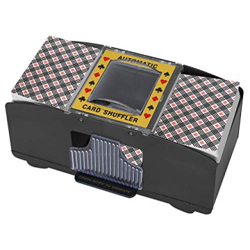 Bemecato Card Shuffler 1-2 Deck, Automatic Electric Playing Card Shuffler, Battery Operated Poker UN...