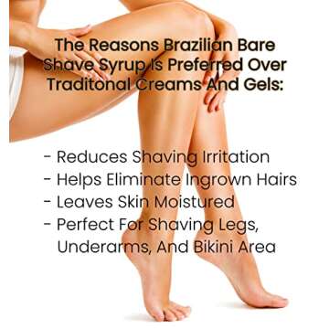 Brazilian Bare Tropical Coconut Extra Moisturizing Shave Syrup – Preferred Over Traditional Womens Shave Creams And Womens Shave Gels