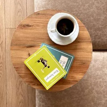 Ultimate Premium Products C-Shaped Round End Table with Rolling Wheels: A Movable, Space-Saving Side Table Perfect for Sofas, Living Rooms, Bedside Areas, and Optimizing Small Living Spaces | Brown