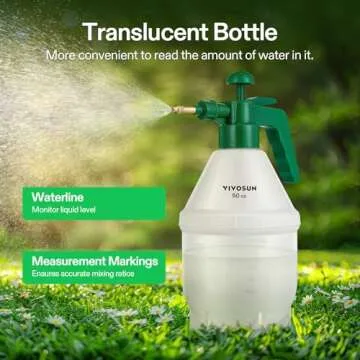 VIVOSUN 0.4 Gallon Handheld Garden Pump Sprayer, 50 oz Gallon Lawn & Garden Pressure Water Spray Bottle with Adjustable Brass Nozzle, for Plants and Other Cleaning Solutions (1.5L Green)