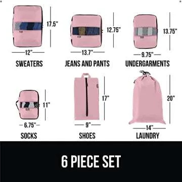 Gorilla Grip Packing Cubes - Ultimate Travel Organizational Set