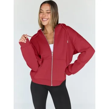 Trendy Queen Womens Zip Up Hoodies Fall Winter Fashion
