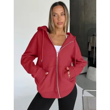 Trendy Queen Womens Zip Up Hoodies Fall Winter Fashion