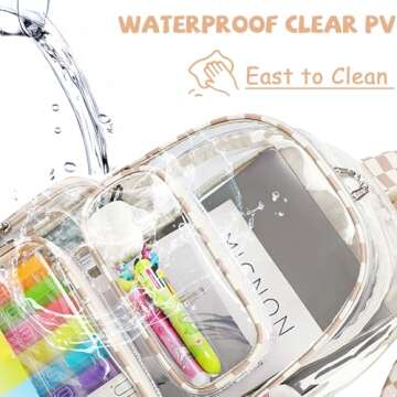 CAMTOP Clear Backpack Heavy Duty Transparent Bag See Through BookBag for Student School Work Festival Sport Travel