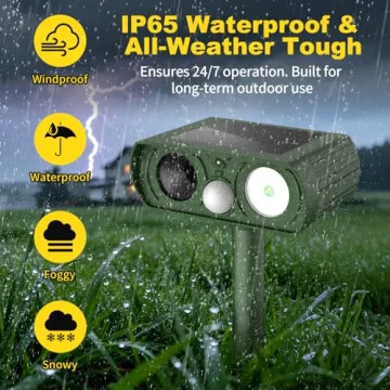 Solar Ultrasonic Animal Repellent - Humane Repellent for Wildlife