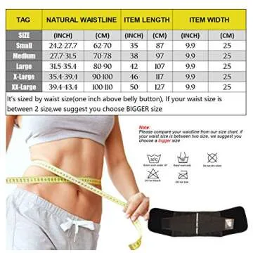 Waist Trainer Belt for Women & Man - Waist Trimmer Ab Belt - Tummy Control Body Shaper(Black,Medium)