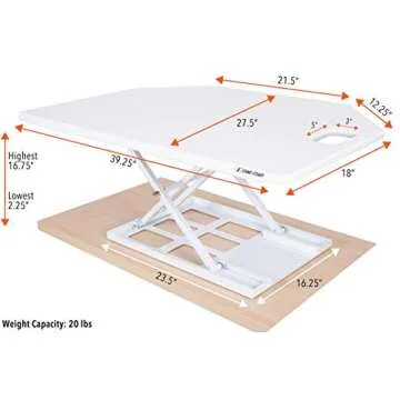 Stand Steady X-Elite Pro | Premier Corner Standing Desk Converter | Extra Large 40 Inch Sit to Stand Desk | Height Adjustable Desk Converter for Cubicles and L-Shaped Desks (27.25" L x 39.25'' W)