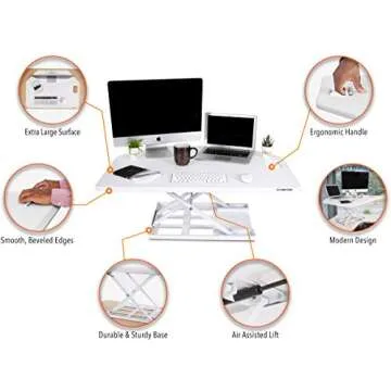 Stand Steady X-Elite Pro | Premier Corner Standing Desk Converter | Extra Large 40 Inch Sit to Stand Desk | Height Adjustable Desk Converter for Cubicles and L-Shaped Desks (27.25" L x 39.25'' W)