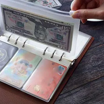 Shappy 18 Pieces A6 Size Binder Pockets with Different Partitions, Plastic Binder Folders Waterproof 6 Holes Zipper Loose Leaf Bags for Documents Notebooks Cards