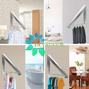 IN VACUUM Drying Racks for Laundry Foldable, Retractable Clothes Folding Indoor, Aluminium, Home Sto...