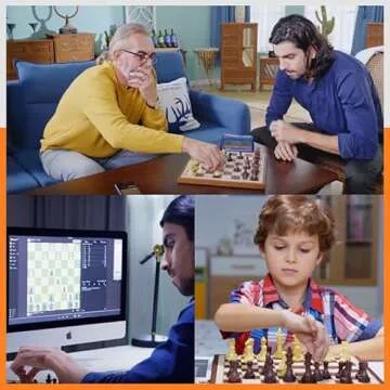 Chessnut Air Electronic Chess Set, A magnificently Handcrafted Wooden Chess Board with Extra Queens,LEDs, AI Adaptive Electronic Chess Set Game and App with Computer Chess Board