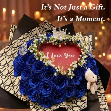 Husenic Burn Away Glitter Roses Bouquet - Unique Heart Reveal Gift