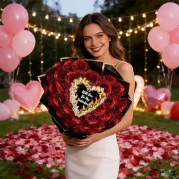 Husenic Burn Away Glitter Roses Bouquet - Unique Heart Reveal Gift