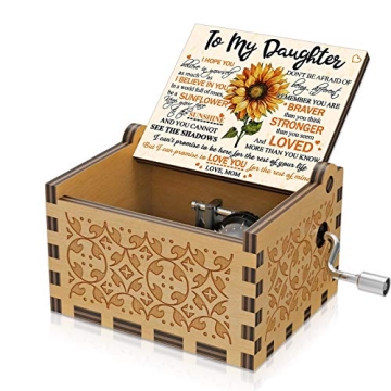 Sunflower Engraved Music Box for Mom & Daughter Gifts