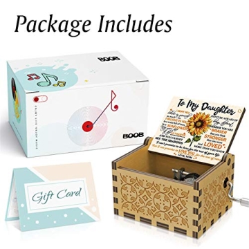 Sunflower Engraved Music Box for Mom & Daughter Gifts